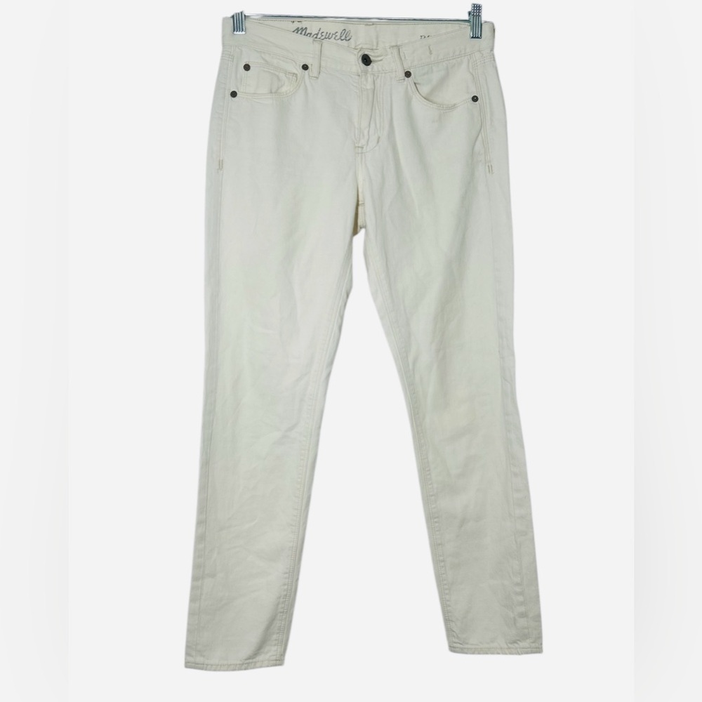 Madewell Boyjean Cream Denim Jeans Mid Rise Straight Leg Size 26